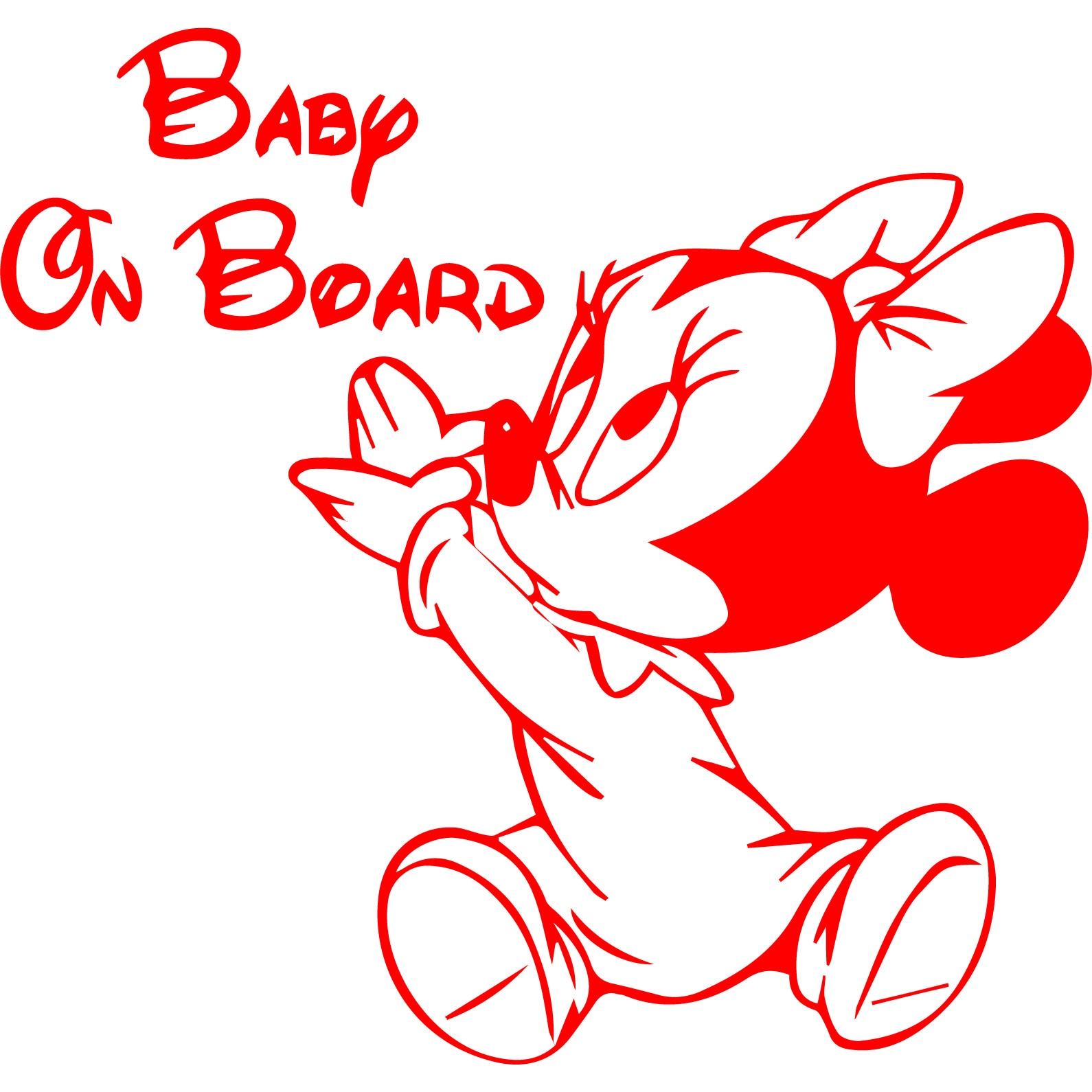 Segnale Auto Baby On Board Con Minnie Mouse - Adesivo A Ventosa Per Lunotto, 19x16.5 Cm - Foto 10