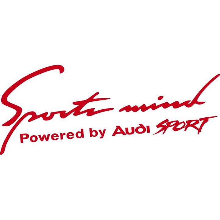 Sticker Auto Audi, Sports Mind, Rosu, 30 cm x 12 cm