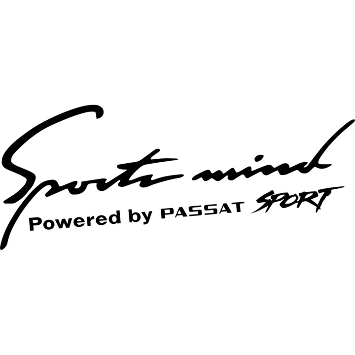 Sticker Auto WV Passat, Sports Mind, Negru, 30 cm x 12 cm