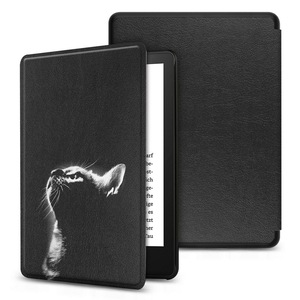 Husa pentru Kindle Paperwhite 2021,2023 6.8 inch slim ultra-light Aiyando, black cat