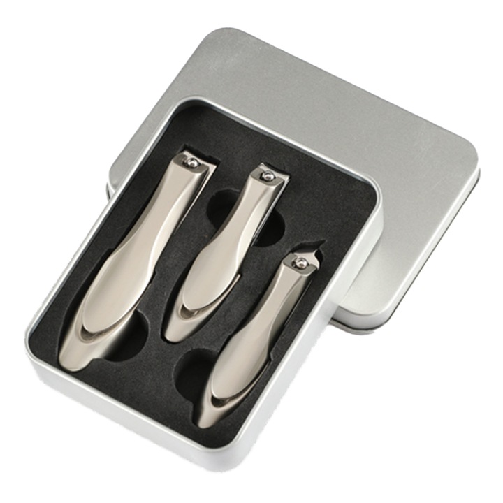Rozsdamentes körömcsipesz, levehető kialakítás, ergonomikus, ezüst, 10x3cm
