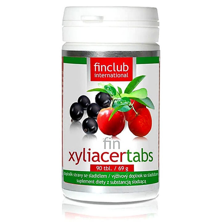 Supliment alimentar fin Xyliacertabs Finclub, 90 tablete, vitamina C naturală îndulcită cu xilitol