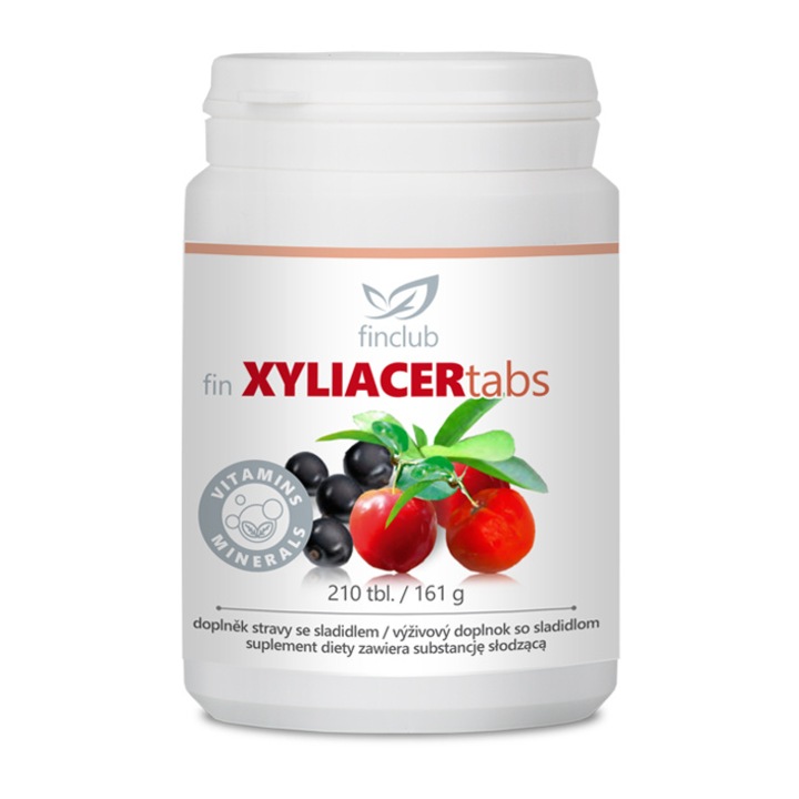 Supliment alimentar fin Xyliacertabs Finclub, 210 tablete, vitamina C naturală îndulcită cu xilitol