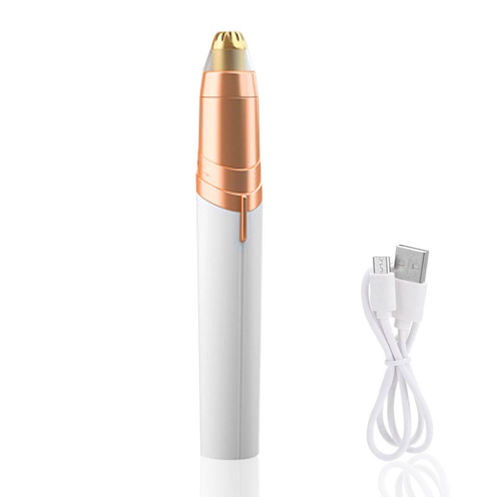 Епилатор за вежди, Peysaitr, USB презареждаем, компактен, с LED светлини, за всеки тип кожа