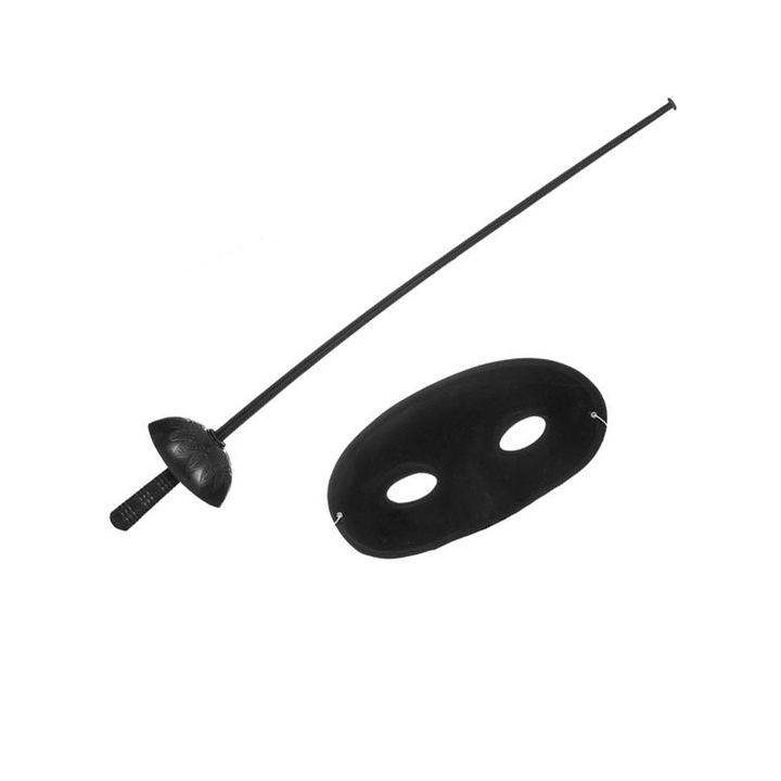 Set Joaca Sabie si masca tip Zoro, Negru, ATU-083435