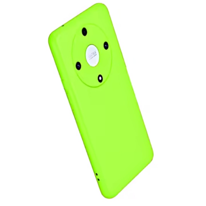 Husa compatibila cu Honor Magic 5 Lite, Silicon cover, Interior Microfibra, Protectie la camera, Verde Neon, Atlas