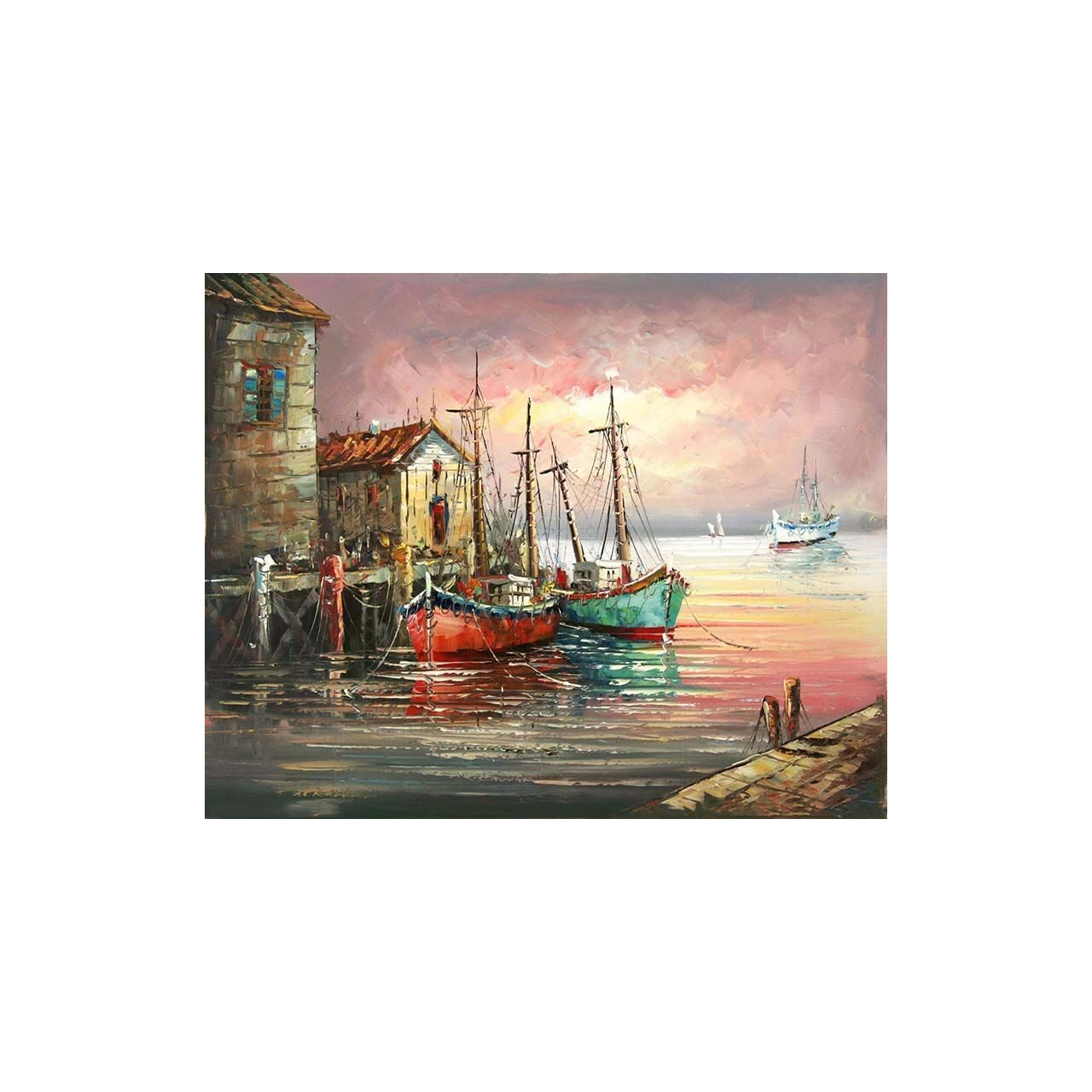 Комплект рисуване по номера с водни пейзажи, 40x50 см, PPT484 - eMAG.bg