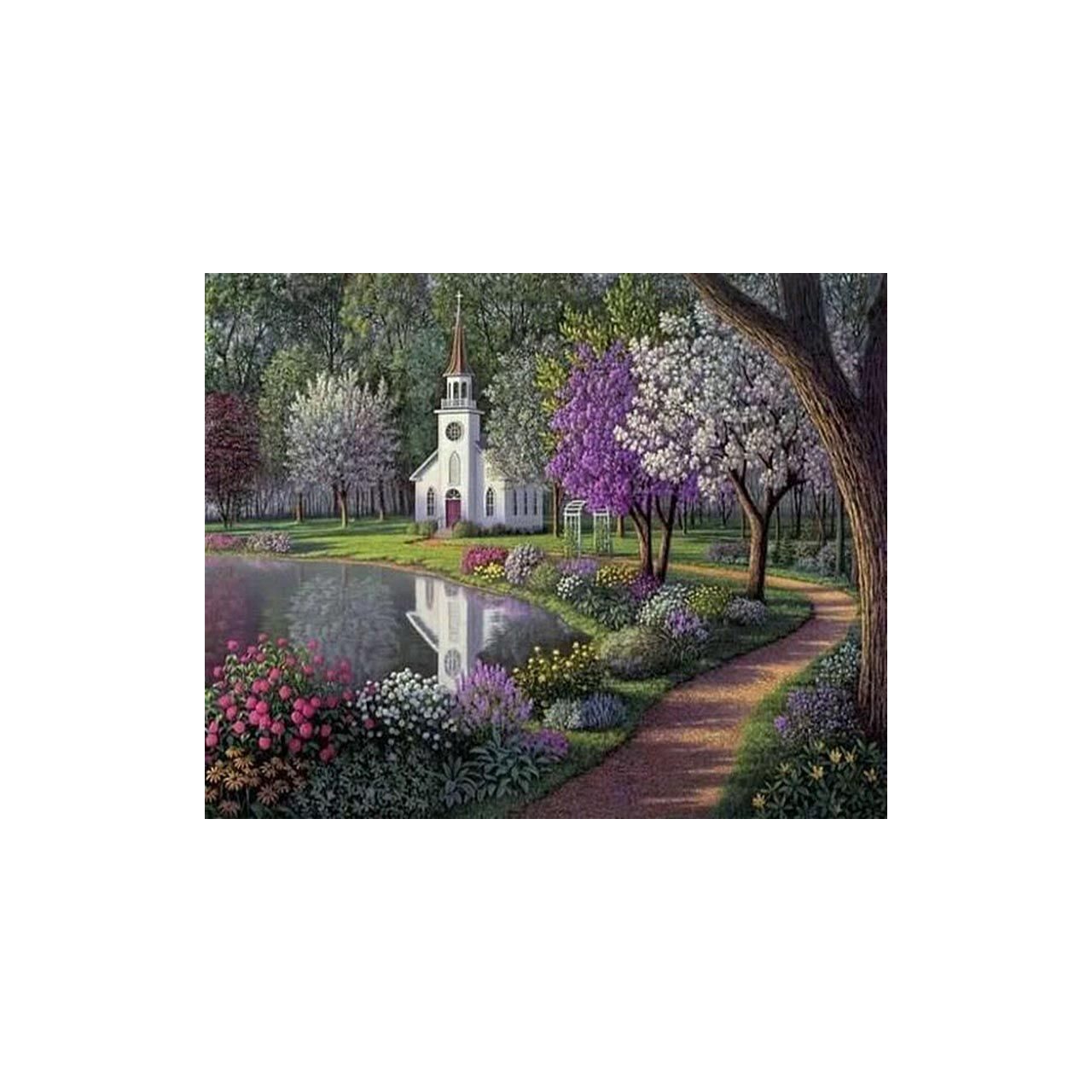 Комплект за рисуване по номера с пейзажи, 40x50 см, PPT626 - eMAG.bg