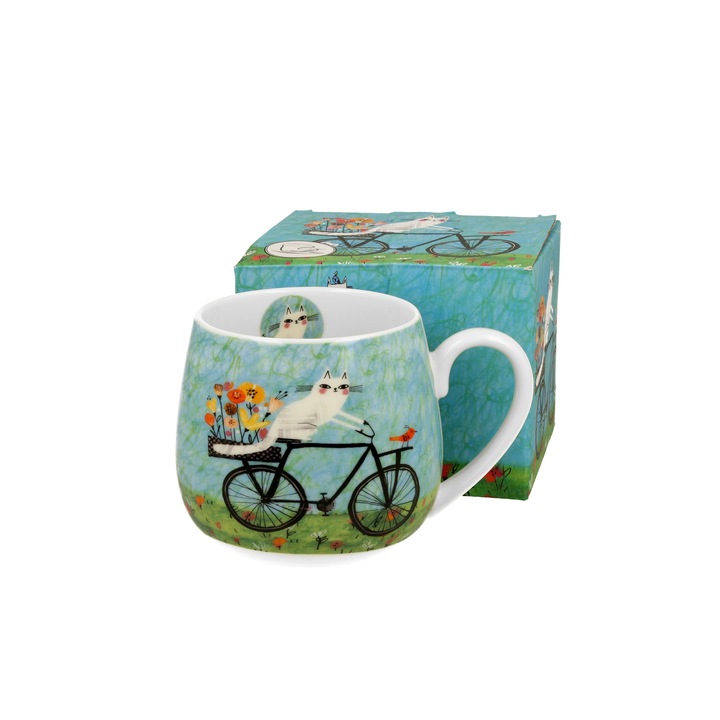 Cana portelan 430 ml, Cat's World - Pisici pe bicicleta