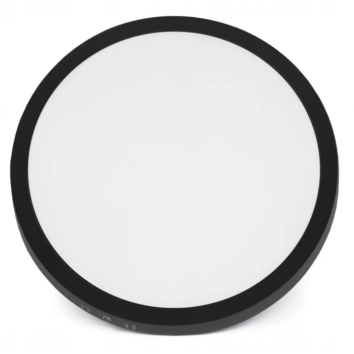 Kerek LED mennyezeti lámpa, 24W, 3000K, 2200lm, 29cm átmérőjű, meleg fény, fekete