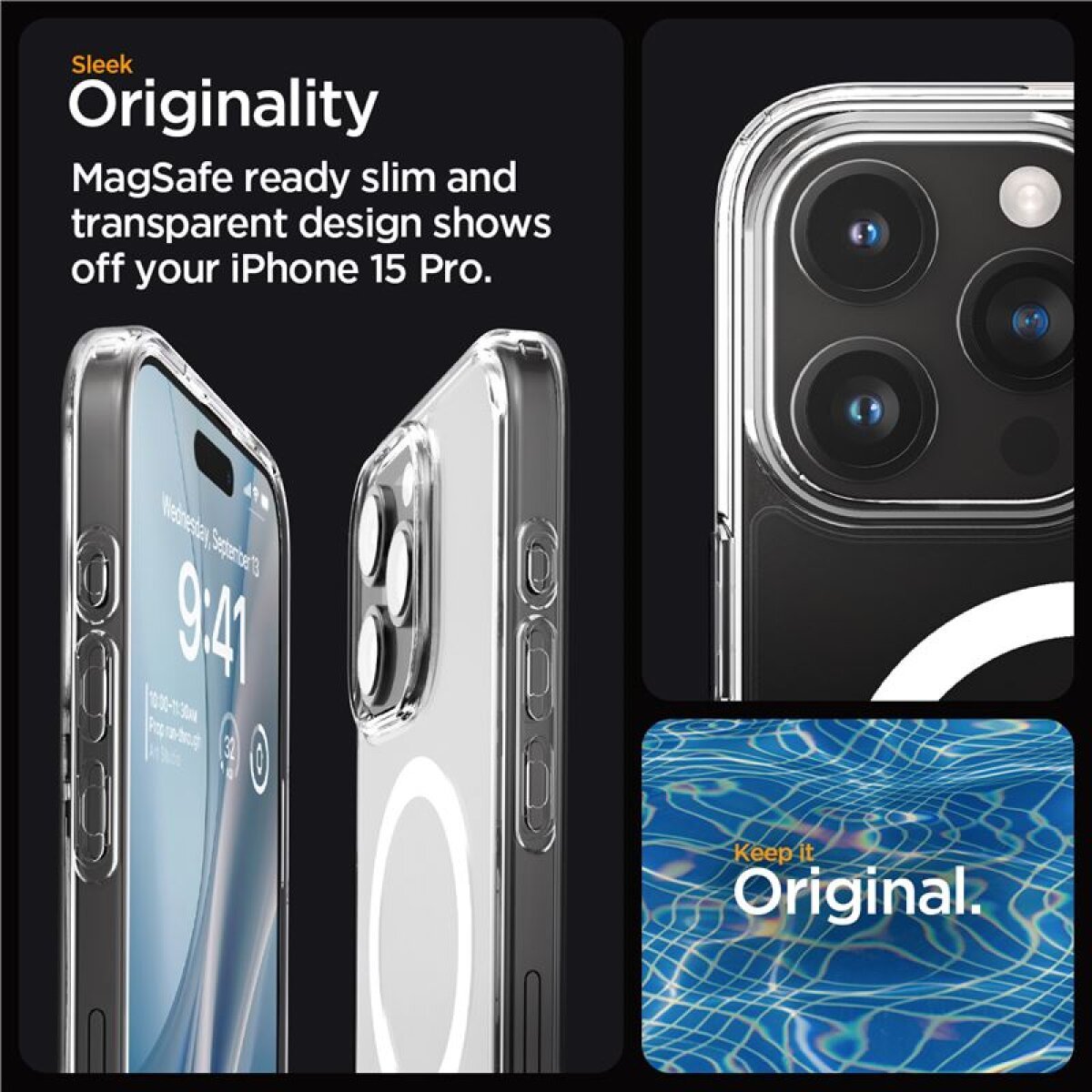 Husa pentru iPhone 15 Pro - Spigen Ultra Hybrid MagSafe - Frost Clear