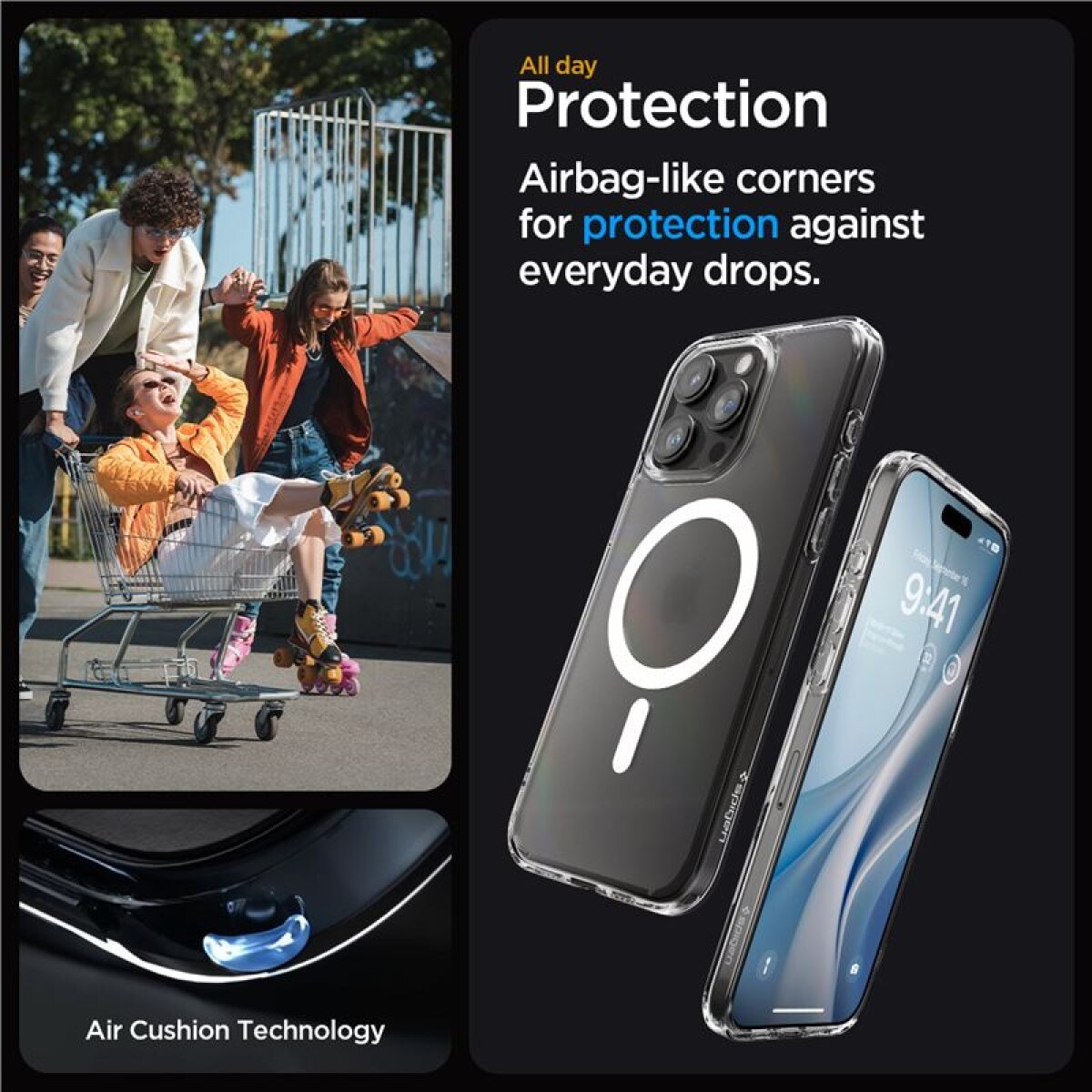 Husa pentru iPhone 15 Pro - Spigen Ultra Hybrid MagSafe - Frost Clear