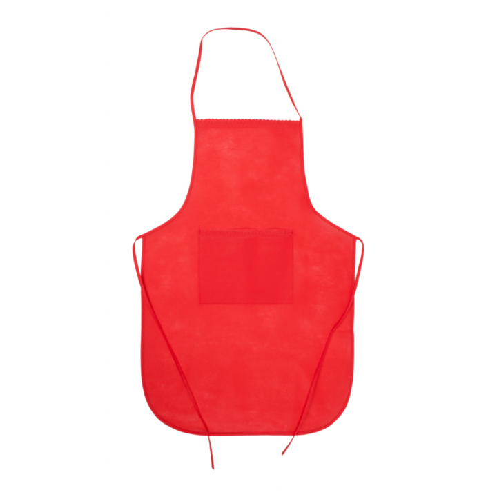 Sort de bucatarie cu buzunar, ajustabil, 500 x 730 mm, poliester, Rosu