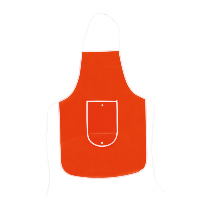 Sort de gatit cu buzunar, ajustabil, 500 x 730 mm, Rosu-Alb