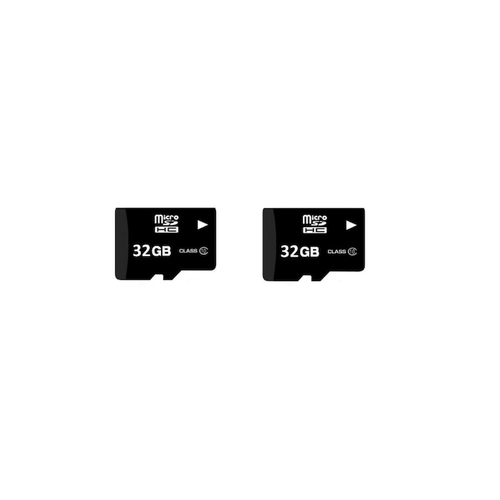 Комплект от 2 MicroSD карти, Капацитет 32 GB, Клас 10, Черен