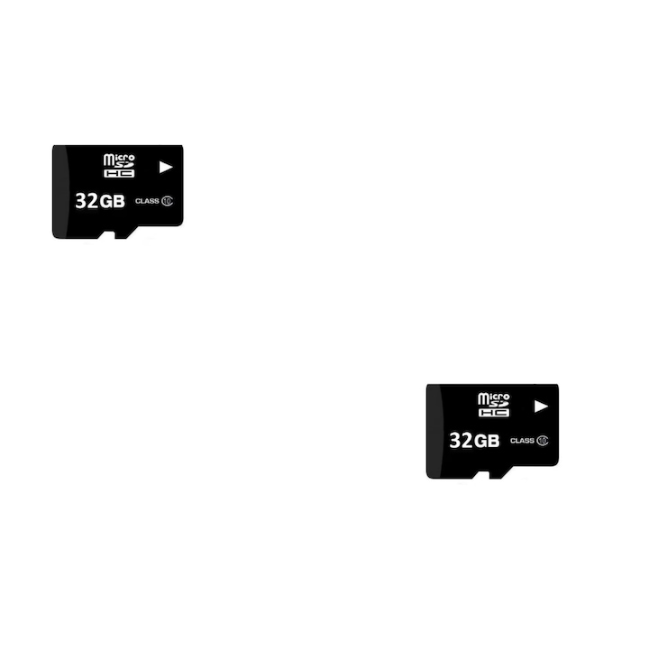 MicroSD карти, 32 GB памет, Многократна употреба, Черни, Комплект от 2
