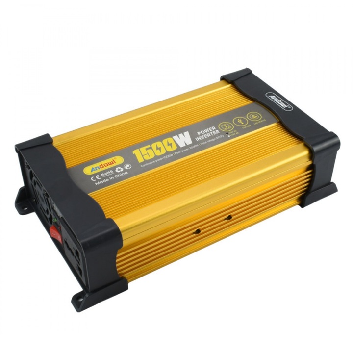 Invertor de tensiune auto KS1500,1500W, 12V, 220V