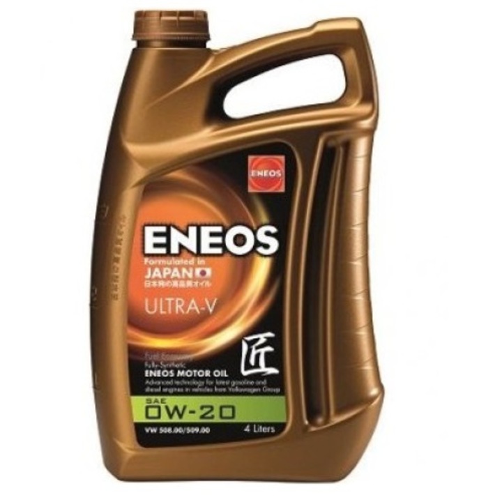 Моторно масло ENEOS ULTRA-V 0W20, обем 4 литра, синтетично