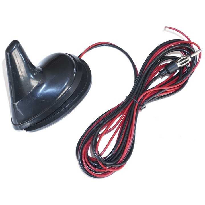Antena auto activa tip rechin Mega Drive, FM/AM, mufa DIN, universala