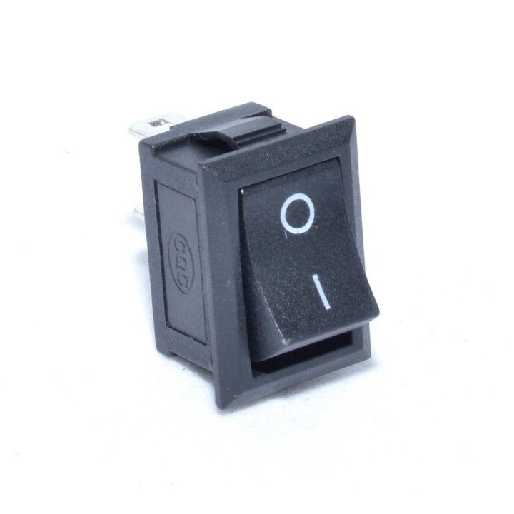 Превключвател ON/OFF ElecTech, 6A, 250V, размер 21 x 15 x 25 mm, цвят черен