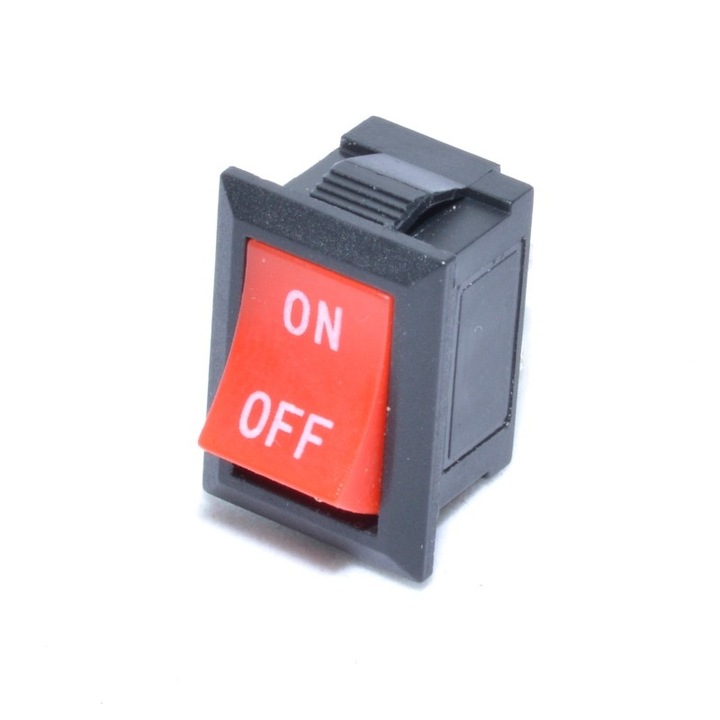 ElecTech ключ ON/OFF, 6A, 250V, размер 21 x 15 x 25mm, цвят черно-червен