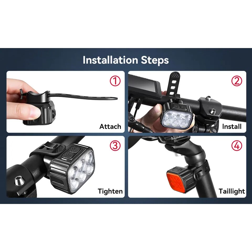 Set Lumini Bicicleta Fata Spate Printery Lumeni Moduri De Iluminare De Led Uri