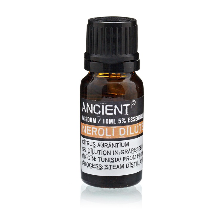 Ulei Esential de Neroli 5%, aromaterapie, diluat in ulei de samburi de struguri, 10 ml