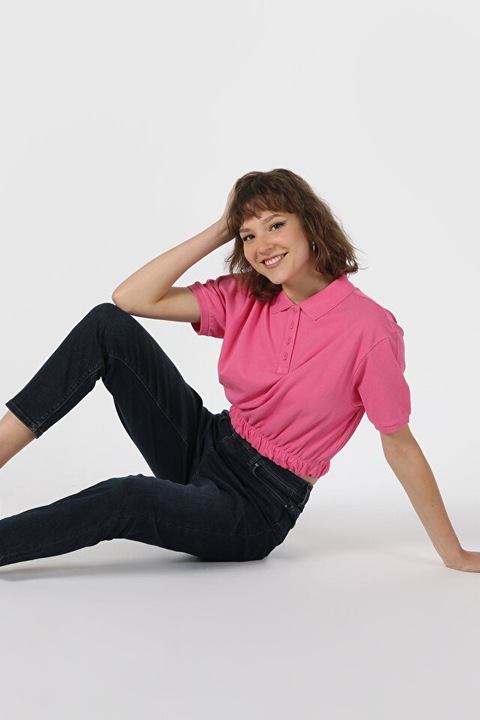 Sötétkék Mom Fit női nadrág 896MARIA