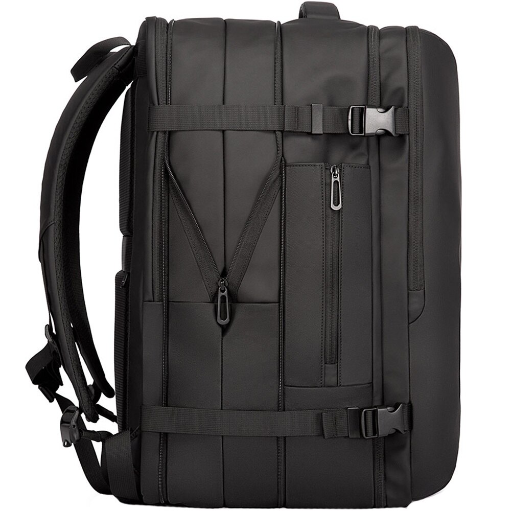Rucsac calatorii, birou, laptop 15.6 inch, extensibil, buzunar antifurt, rezistent la stropi de apa, sistem fixare pe valiza, BANGE, BG1909SBK, Negru