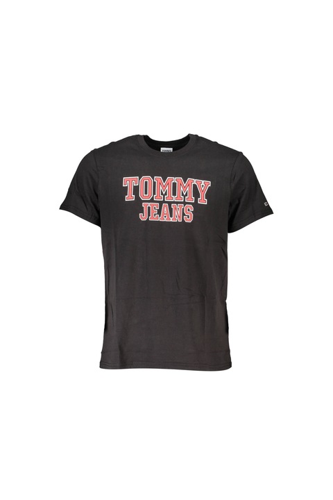 Férfi póló, Tommy Hilfiger, fekete, logó, 100% pamut, M