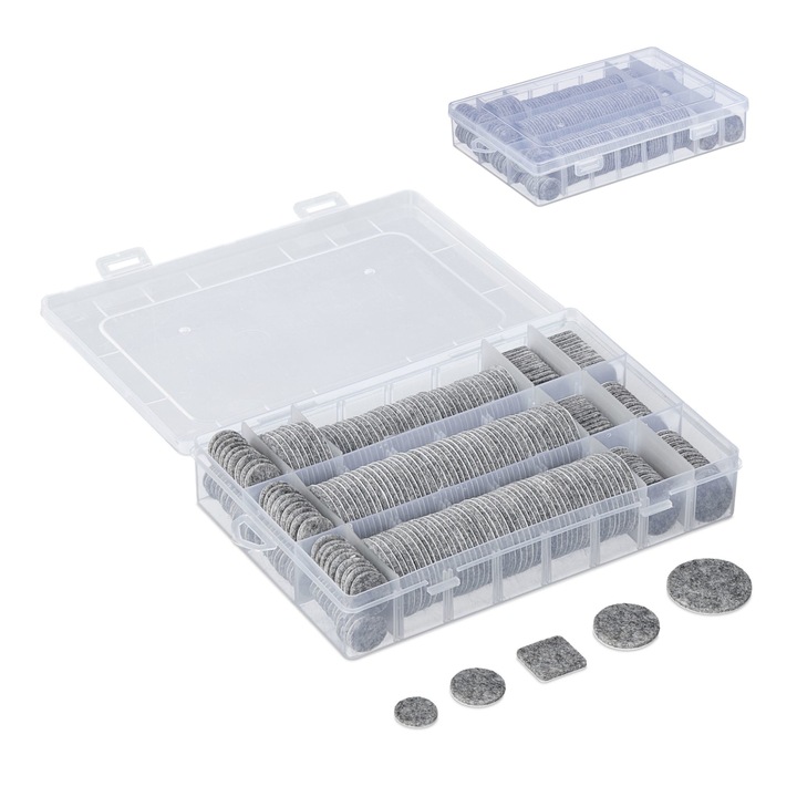 Самозалепващи защити за мебели/под, 272 броя, от филц, 1,7 / 2,2 / 2,8 / 3,5 см