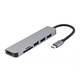 Адаптер Gembird A-CM-COMBO6-02,3 x USB, HDMI Gray