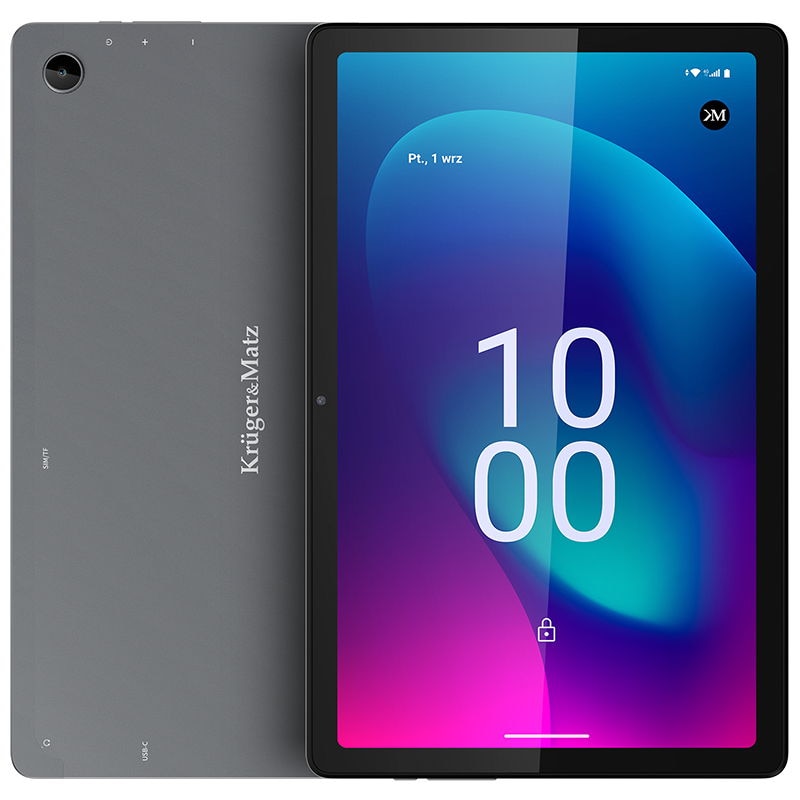 Tableta Kruger&Matz Eagle 1075, Procesor Unisoc Tiger T618 Octa-Core, Ecran IPS 10.4", 6GB RAM, 128GB Flash, 5MP+8MP, Wi-Fi, 4G, Android 13 Gri