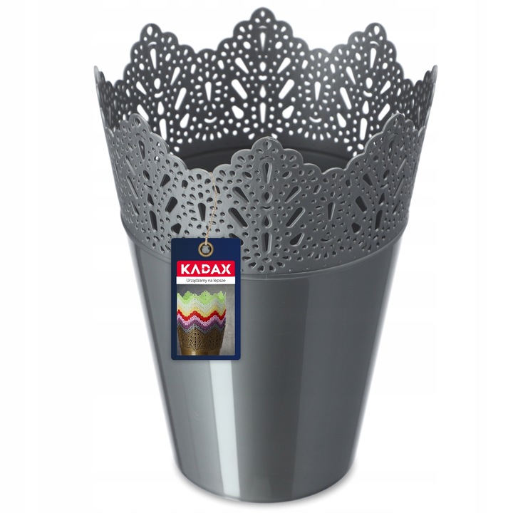 KADAX Ghiveci de flori cu model dantela argintiu