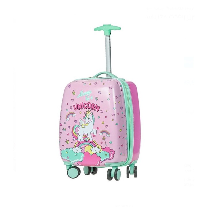 Детски куфар OMC с дизайн на еднорог, 50 x 31 x 21 см, 22 литра