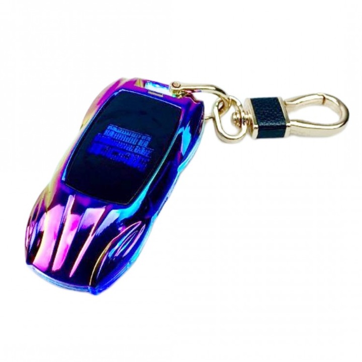 Bricheta electrica, reincarcabila, breloc chei auto, Porsche, HF31, culoare multicolor