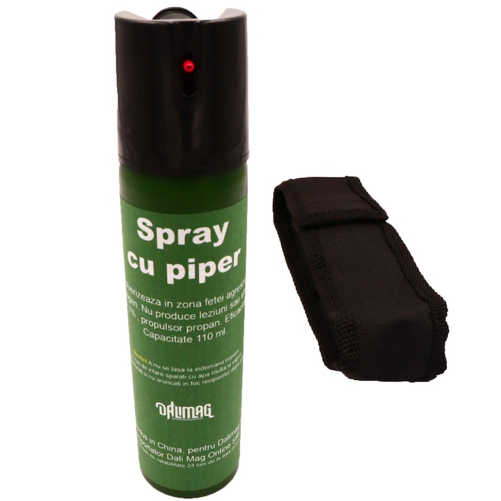 Spray Piper Paralizant, Lacrimogen, Iritant, Verde, 110 ml, Husa, Dalimag