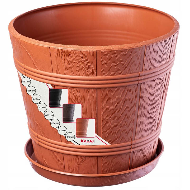 Ghiveci de flori, KADAX, 34 x 29.5 cm, teracota