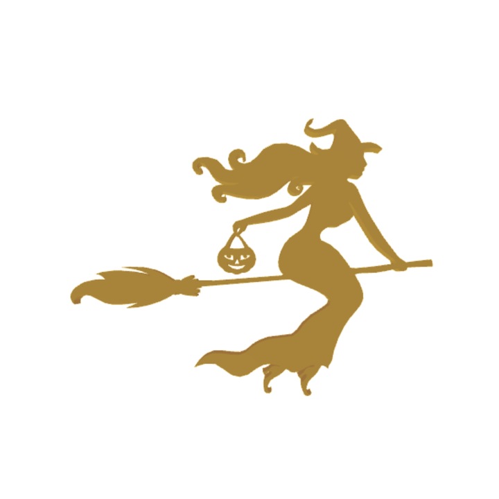 Декорация "ВЕЩИЦА" талисман на вещицата, танцът на вещицата 15 х 11 см, латисто