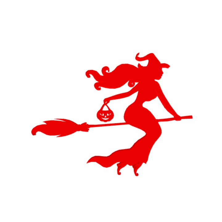 Декорация "ВЕЩИЦА" талисман на вещицата, танцът на вещицата 15 х 11 см червено