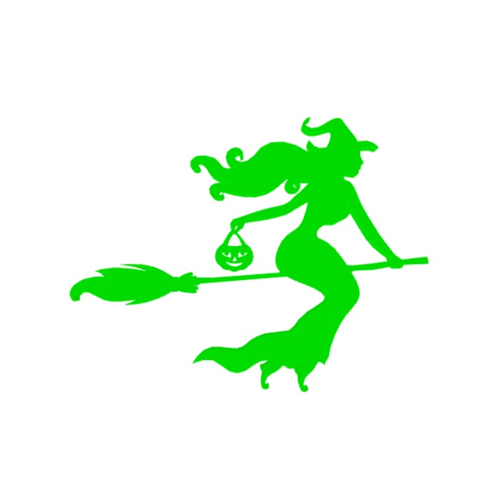 Декорация "ВЕЩИЦА" талисман на вещицата, танцът на вещицата 15 х 11 см зелен