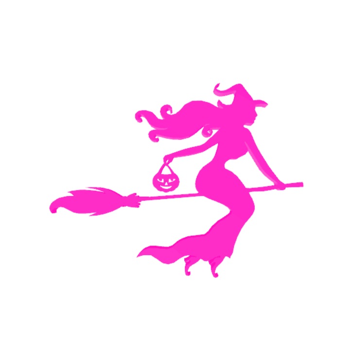 Декорация "ВЕЩИЦА" талисман на вещицата, танцът на вещицата 15 х 11 см светло лилаво