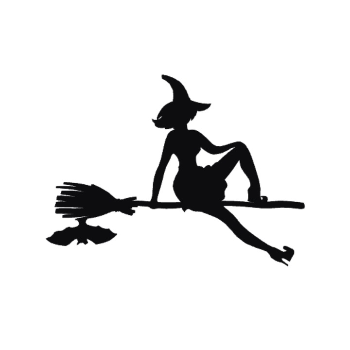 Декорация "ВЕЩИЦА" пламтящата вещица, мистерията на магьосничеството 15 х 11 см черно