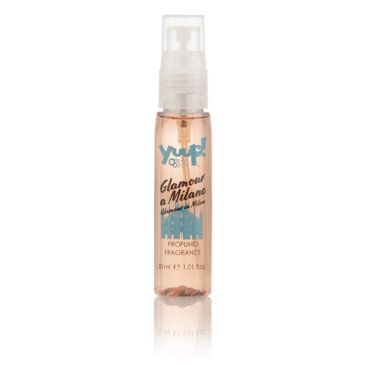 Parfum Yuup! pentru caini si pisici, aroma de flori delicate si esente mediteraneene, Glamour in Milan, concentrat, 30 ml