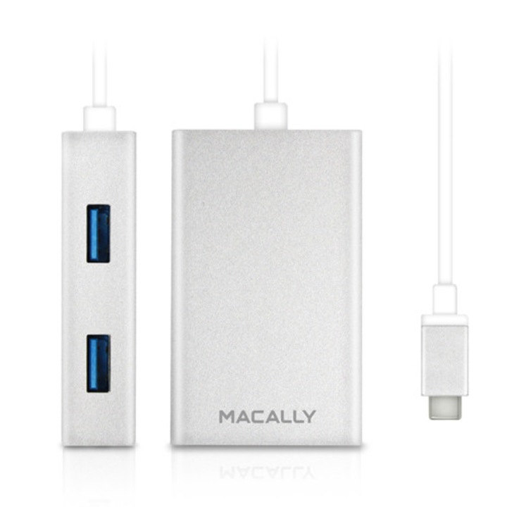 USB хъб с 4 USB изхода Macally 3.1 USB-C to USB A Hub за устройства с USB-C