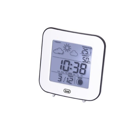 Mini Statie Meteo Cu Ceas Trevi Me 3106 Alarma Programabila Alb Emagro 7772