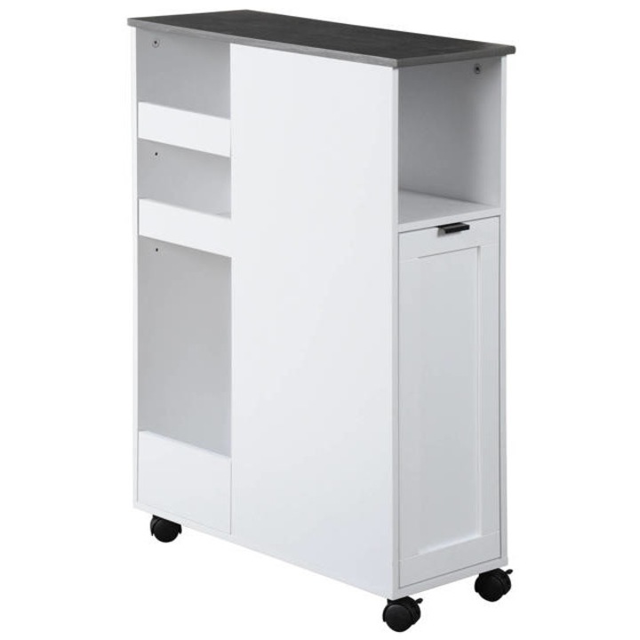 Dulap de bucatarie cu cos de gunoi, Kesper, 60 x 25 x 86 cm, alb