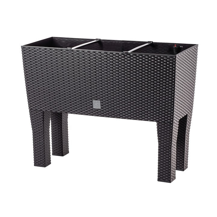 Саксия с поливна система, Кадакс, пластмаса, 60х25х46см, тъмнокафява