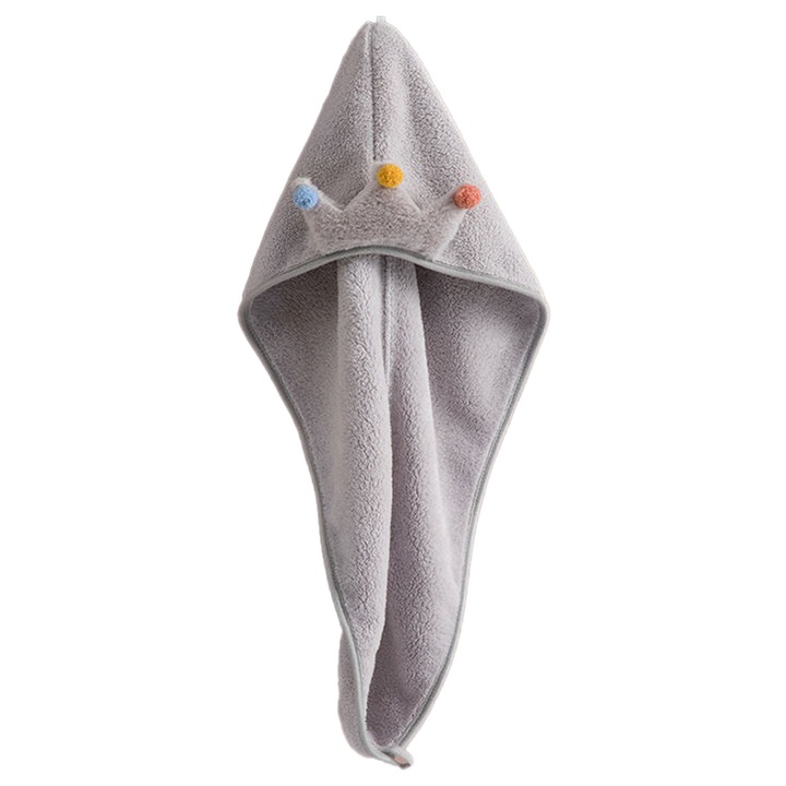 Кърпа за коса, микрофибър, сива