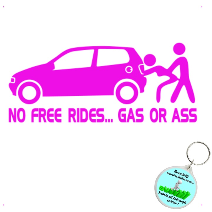 Set sticker decorativ auto nfr polo, autocolant, 26 cm, Verde si breloc drumul spre succes